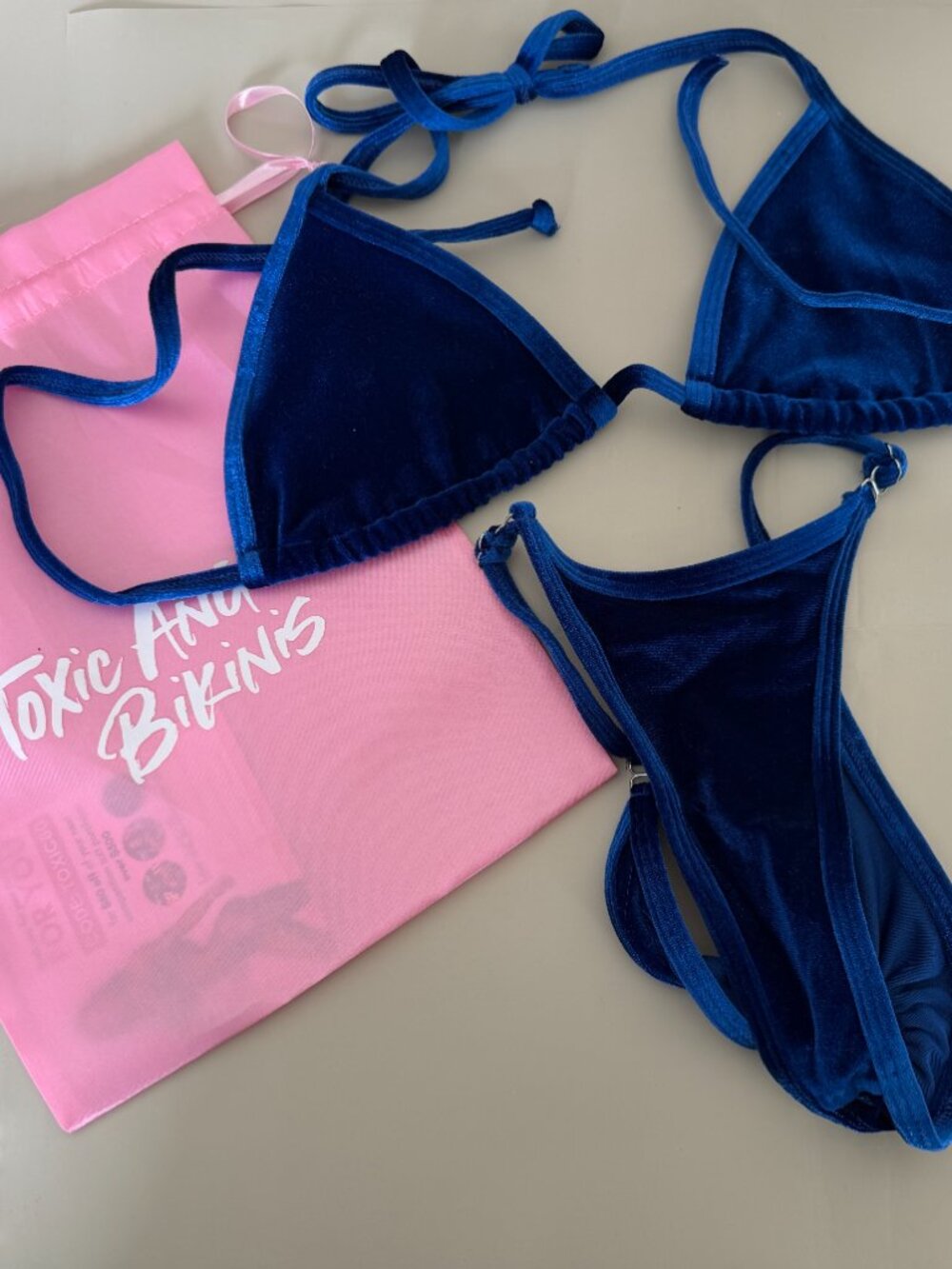Toxic Angelz Bikini Posing Suit Velvet Royal Size Small